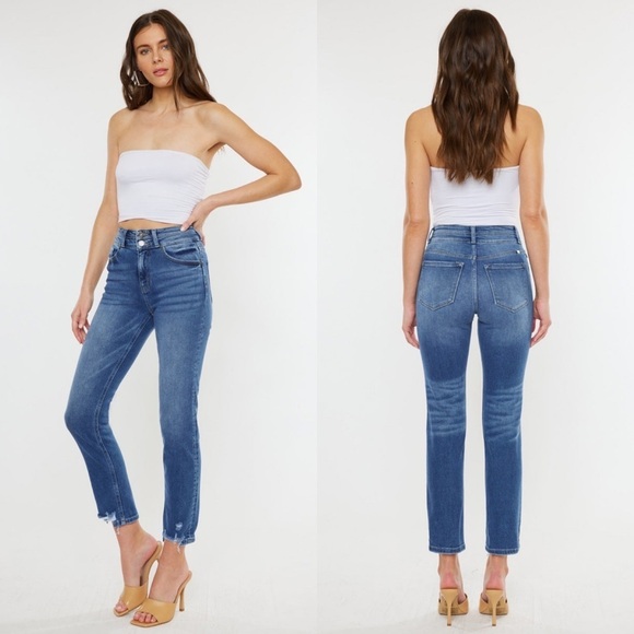 KanCan Cadence Ultra‎ High Rise Slim Straight Jeans, Medium Wash - Picture 4 of 10